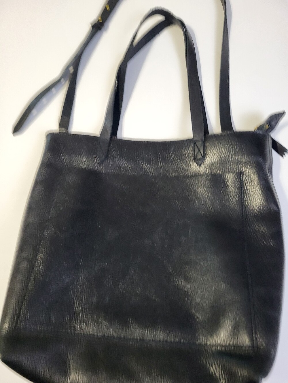 Madewell Zip Top Leather Transport Tote Crossbody Bag Black Shoulder - Picture 2 of 12
